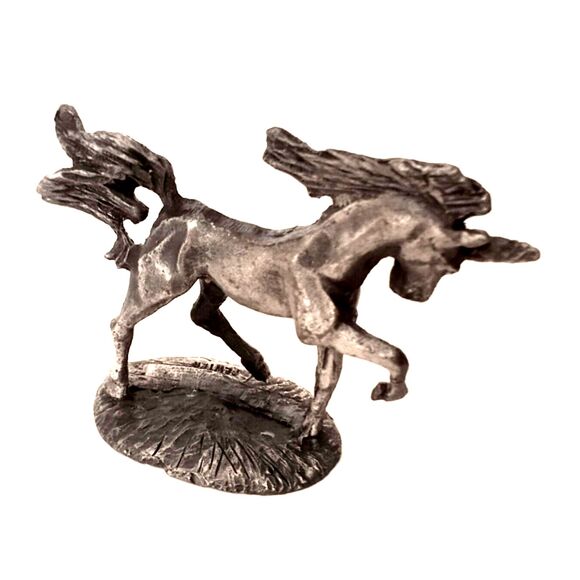Vintage Pewter Unicorn Miniature Figurine - Picture 2 of 3